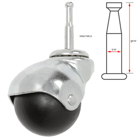 Picture of Casters&#44; Wheels & Industrial Handling 906040 Ball Series Chair Caster with Plastic Wheel - Stem Type D