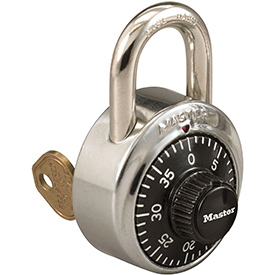 Picture of Master Lock 652975S No.Combination Padlock Key Access with 1 Control Key & Chart - Black