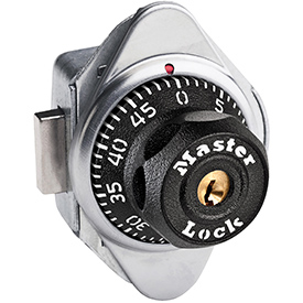 Picture of Master Lock 652868S Built-In Combo Lock for Box Lockers with 1 Control Key & Chart - Black