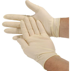 Picture of Seidman Associates 932117 Safety Zone Industrial Grade Latex Gloves&#44; Powder-Free&#44; Medium&#44; White - 100 Per Box