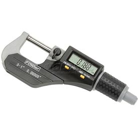B476725 Xtra Value II 0-1 in. IP54 Electronic Micrometer with Output & Stand, Gray & Black