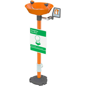 Picture of Guardian Equipment 240443 Emergency Eye Wash Pedestal Mounted - Plastic Bowl&#44; Orange