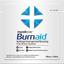 B2223401 BurnAid Dressing, 4 x 4 in. - White & Blue