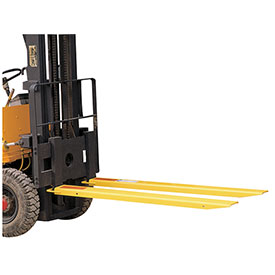Forklift Fork Tine Extension, 4 x 72 in. - Set of 2, Yellow
