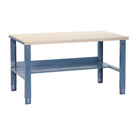 60 x 30 in. Industrial Workbench, Plastic Laminate Square Edge - Blue