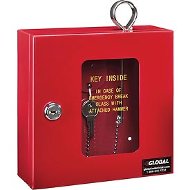 493372 Emergency Key Box, 6.25 x 2 x 6.88 in., Keyed Alike, Red