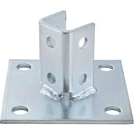 713113 1.63 in. Post Base, Electro-Galvanized, Square