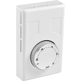 246110 Thermostat, Heat Only, Line Voltage, Double Pole with Off Position, White