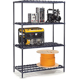 Nexel Poly-Z Brite Heavy Duty Wire Shelving, 30 x 24 x 63 in.