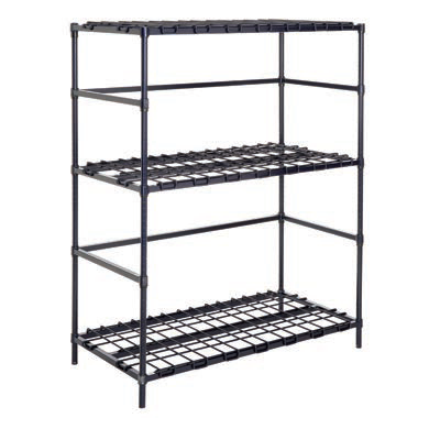 B2274448 Nexel Poly-Z Brite 3-Shelf Container & Keg Rack with 2-Solid Shelves, 36 x 18 x 54 in., Clear