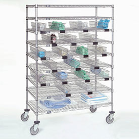 Picture of Global Industries B2256569 Catheter Cart with Basket, Chrome - 24 x 48 x 68 in.