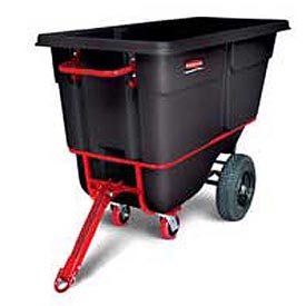 1 Cu. Yard Towable Plastic Tilt Truck - Black
