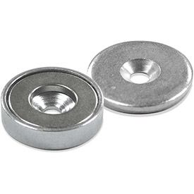 B1798458 Neodymium Latch Magnet - 30 lbs Pull Nickel - Chrome Plating