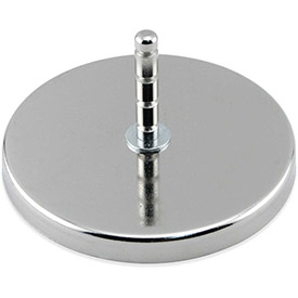 B1798419 Ceramic Hang-It Magnet with Attached Grooved Post 200 lbs Pull Chrome