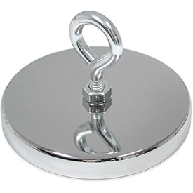 B1798416 Ceramic Hang-It Magnet with Attached Eyebolt 95 lbs Pull Chrome Plating