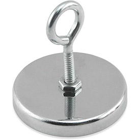 B1798415 Ceramic Hang-It Magnet with Attached Eyebolt 35 lbs Pull Chrome Plating