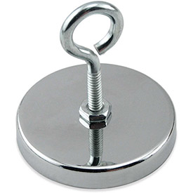 B1798418 Neodymium Hang-It Magnet with Attached Eyebolt 90 lbs Pull Chrome Plating