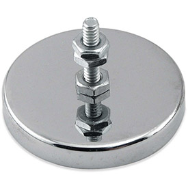 B1798420 Ceramic Mount-It Magnet with Attached Screw & Nuts 35 lbs Pull Chrome