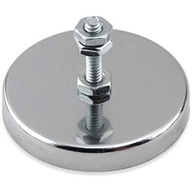 B1798421 Neodymium Mount-It Magnet with Attached Screw & Nuts 90 lbs Pull - Nickel & Chrome Plating