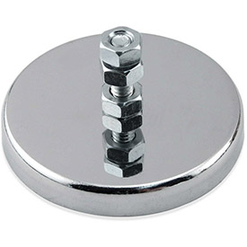 B1798422 Ceramic Mount-It Magnet with Attached Screw & Nuts 65 lbs Pull Chrome