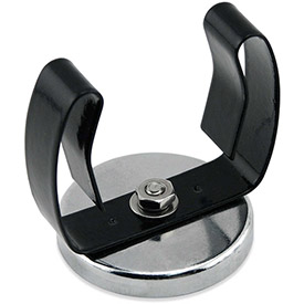 B1798425 Ceramic Clip-It Magnet with Attached Black Clip 35 lbs Pull Chrome Plating