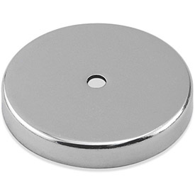 B1798405 Neodymium Round Base Magnet - 105 lbs Pull, Silver & Black