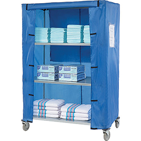 Picture of Global Industries 436939 Nexel Galvanized Steel Linen Cart with Nylon Cover&#44; 4 Shelves - 48 x 18 x 80 in.