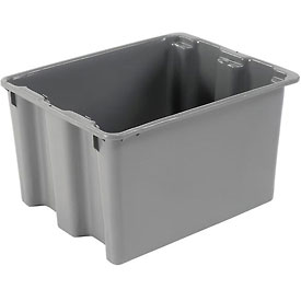 Hang & Stack Storage Bin, Plastic, Gray, 12 in H, 17 in W, 21 in L