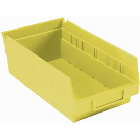 184838YL Plastic Shelf Bin - 6.63 x 11.63 x 4 in. - Yellow