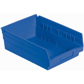 184843BL Plastic Shelf Storage Bin - Nestable 8.38 x 11.63 x 4 in. - Blue