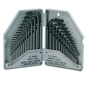 B1929463 Hex Key Set - US & Metric - Black Oxide