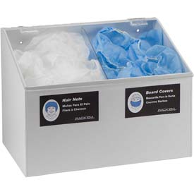 2-Compartment White Hair Net & Beard Cover & Shoe Cover & Arm Protector Dispenser