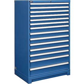 298451BL Modular Drawer Cabinet, 14 Drawers with Lock Without Dividers, 36 x 24 x 57 in. - Blue