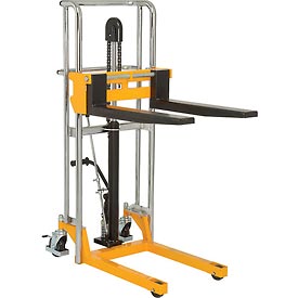 Best Value Manual Lift Stacker, 880 lbs - 47 in. Lift, Yellow