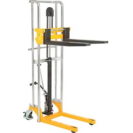 Picture of Global Industries 988935 Best Value Manual Lift Stacker&#44; 880 lbs - 59 in. Lift&#44; Yellow