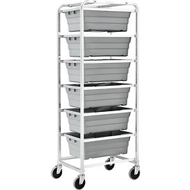 Picture of Global Industries 493390 NSF Aluminum Lug Cart - 26 x 19 x 70 in.&#44; 6 Tote Capacity&#44; Unassembled - Gray