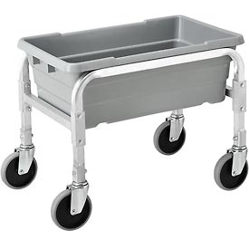 Picture of Global Industries 493387 NSF Aluminum Lug Cart - 23 x 15.5 x 19 in.&#44; 1 Tote Capacity&#44; All Welded - Gray