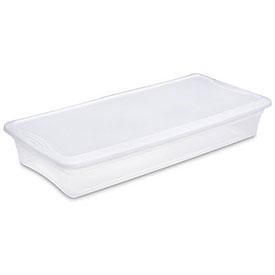 Picture of Sterilite B2277936 41 qt. Clear Storage Tote with White Lid - 34.88 x 16.63 x 6.13 in.