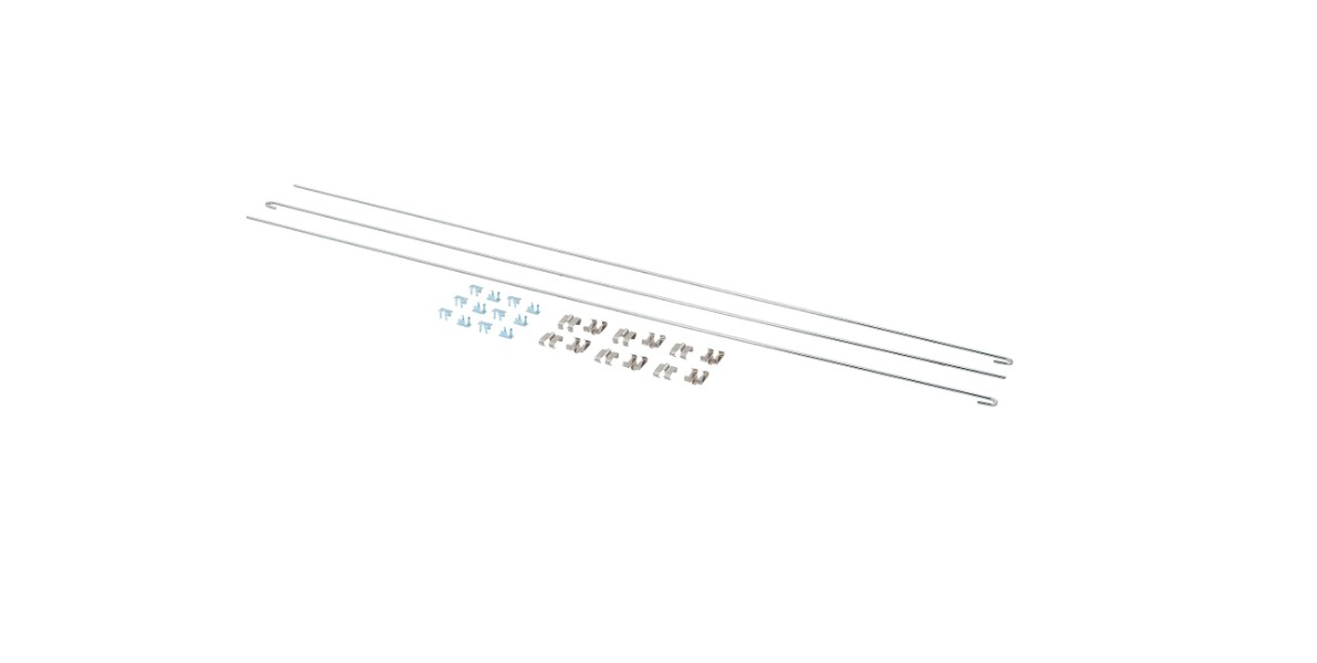B2256993 63 in. Rods for Wire Shelving Units, Chrome Finish - Set of 3