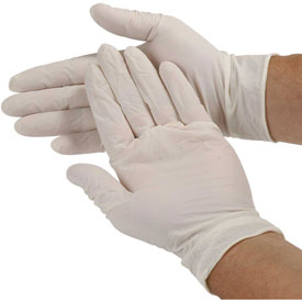 Industrial Grade Latex Gloves - Powdered - Large - White - 100 Count
