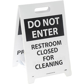 B172247 Floor Sign - Do Not Enter Restroom Closed for Cleaning, White