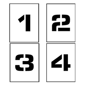B67398 Individual Character Stencil 4 in. - Number Set 0-9