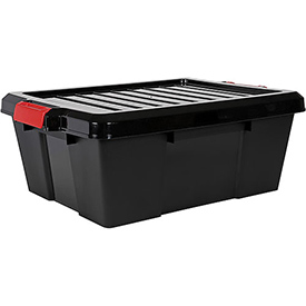 Quantum Heavy-Duty Latch Container - Black - 21 x 15.88 x 7.75 in. - Watertight