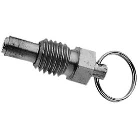 B804059 Stubby Hand Retractable Spring Plunger - Zinc Plated Steel, 0.25-20 Thread