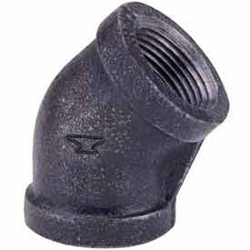 B1754479 0.75 in. Black Malleable 45 deg Elbow - 150 PSI