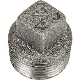 B1754464 0.75 in. Black Malleable Square Head Plug - 150 PSI