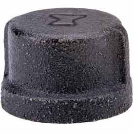 B1754452 0.75 in. Black Malleable Cap - 150 PSI