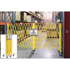 Barricade Security Gate with Sign, Safety Yellow