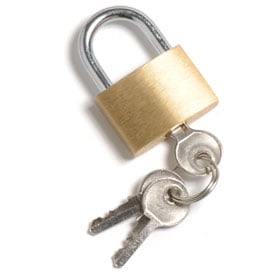 238047 Brass Padlock with 3 Keys