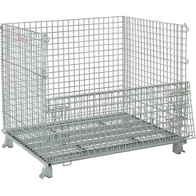 Picture of Global Industries 493394 Folding Wire Container&#44; 48 x 40 x 42.5 in. - 3000 lbs&#44; Gray Powder Coat